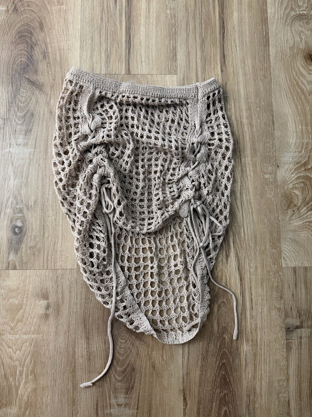 12th Tribe Beige Crochet Swim Coverup
